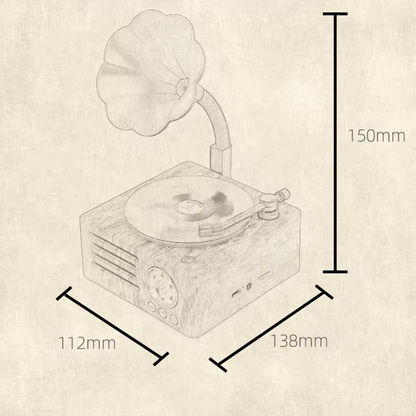 रोटेटिंग डिस्क वाला रेट्रो ग्रामोफोन ब्लूटूथ स्पीकर